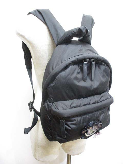 中古】モンクレール MONCLER GENIUS 4 SIMONE ROCHA BACK PACK バックパック リュック ブラック ナイロン  ワッペンの通販はau PAY マーケット - ブランド古着のベクトル - バックパック・リュック