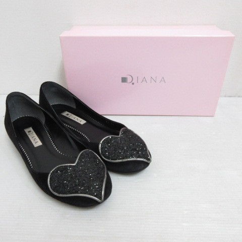 中古】ダイアナ DIANA スエード パンプス ハート グリッター シューズ