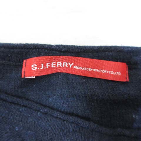 中古】エスジェイフェリー S.J.FERRY ボーダー柄 フレンチスリーブ