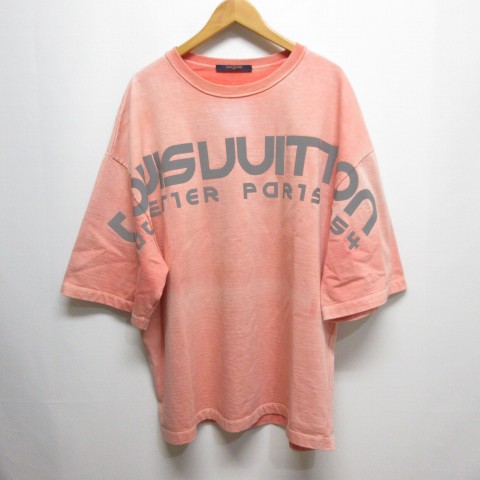 【中古】ルイヴィトン 美品 18SS リフレクティブロゴ オーバーサイズ Tシャツ カットソー M オレンジ HEY60W 正規品｜au PAY  マーケット