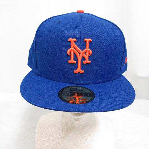 【中古】未使用品 ニューエラ NEW ERA 59FIFTY 5950 MLB ニューヨーク メッツ キャップ 帽子 7 3/4 61.5cm 青  ブルー｜au PAY マーケット