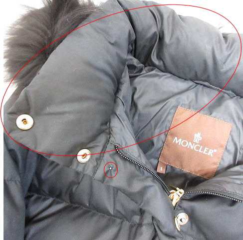 【中古】モンクレール MONCLER VALENTINE ヴァレンティーヌ ダウン ジャケット 1 黒 ブラック ラクーンファー 47352