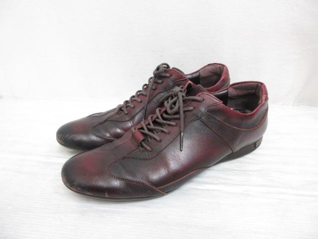 【中古】大塚製靴 Otsuka クラシックレザー ドレス スニーカー シューズ ビジネス 24.5cm EEE バーガンディ HS-6009