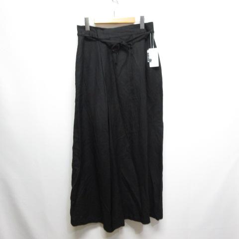 【中古】未使用品 ジョンブル JOHNBULL 麻リネン レーヨン ラップ スカート M 黒ブラック JL242K02 タグ付 レディースの通販は