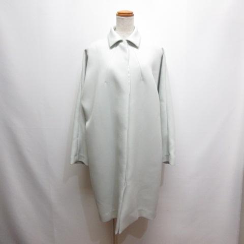 【中古】未使用品 バジーレ BASILE 28 ステンカラー ダンボール ロング コート 9 ミントブルー スナップボタンの通販は 5,510円