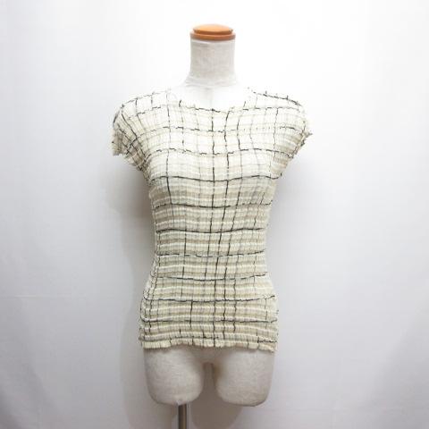 me ミーイッセイミヤケ カットソー トップス　総柄　ボックスプリーツ 中古・古着通販】me ISSEY MIYAKE (ミーイッセイ ミヤケ) プリーツ