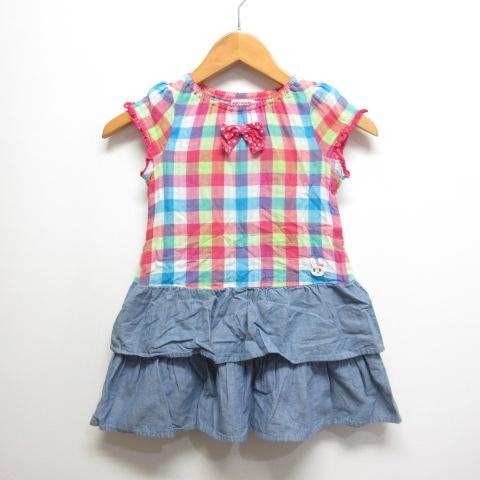 新品］ミキハウス ワンピース 110㎝ チエコサク ミキハウス チェック