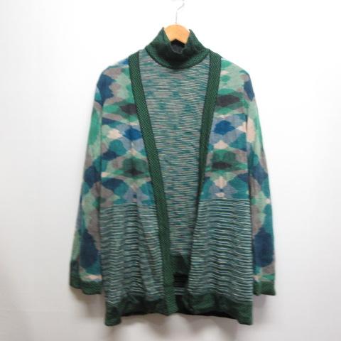 ミッソーニ MISSONI ウール アンサンブル ニット 44 グリーン系 MISSONI ミッソーニ グリーン系 マルチカラー ウール×モヘア ニット