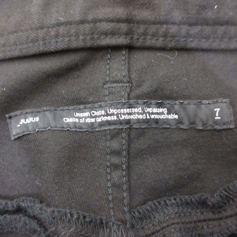 【中古】ユリウス JULIUS 10.5oz STRETCH DENIM ストレッチ デニム カーゴ パンツ ペイント加工 2 黒 807PAM6-BK