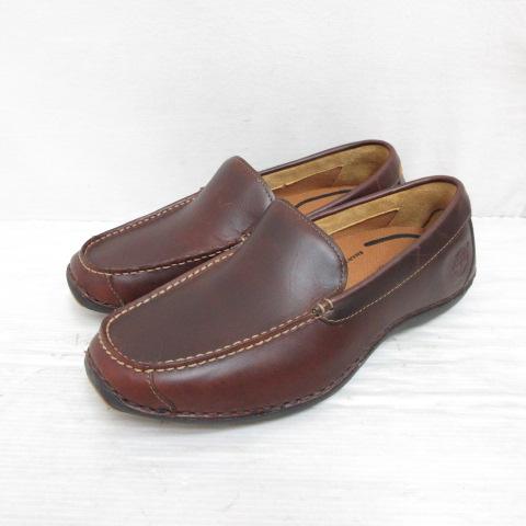 【中古】未使用品 ティンバーランド Timberland スマート コンフォート レザー ローファー シューズ 7W 25cm 茶