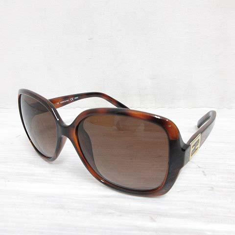 【中古】フェンディ FENDI HAVANA サングラス FS5227 べっ甲柄 FFロゴ セルフレーム ブラウン 眼鏡 アイウェア ☆AA★