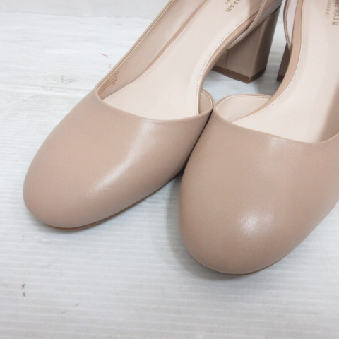 【中古】未使用品 コールハーン COLE HAAN オルセー パンプス 本革 レザー シューズ 9.5B 約26.5cm ピンクベージュ 靴