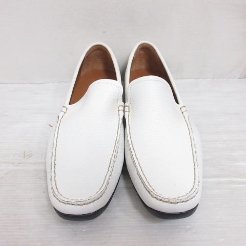 【中古】未使用品 ホーキンス Hawkins Sport スポーツ レザー スリッポン ローファー シューズ 7H 25.5cm 白 靴