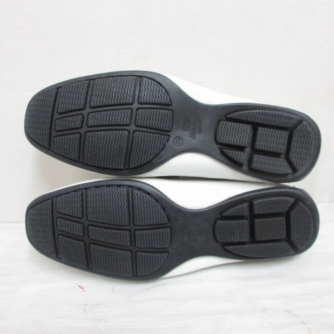 【中古】未使用品 ホーキンス Hawkins Sport スポーツ レザー スリッポン ローファー シューズ 7H 25.5cm 白 靴