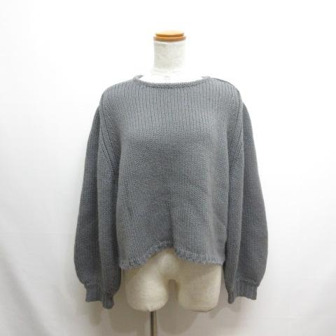 【中古】ボールジー BALLSEY ラグジュアリー カシミヤ ボリュームスリーブ プルオーバー ニット セーター S グレー