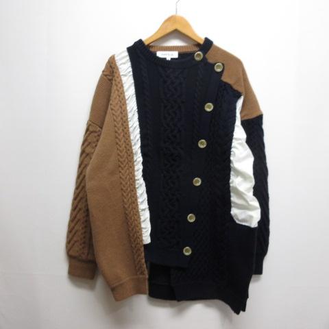 中古】未使用品 エンフォルド ENFOLD 22AW ミックス パターン ニット  