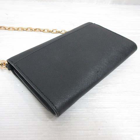 【中古】トリーバーチ TORY BURCH 美品 ロビンソン チェーン ウォレット 長財布 ショルダー バッグ レザー 黒 ☆AA★_2