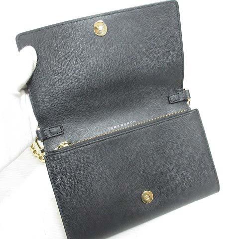 【中古】トリーバーチ TORY BURCH 美品 ロビンソン チェーン ウォレット 長財布 ショルダー バッグ レザー 黒 ☆AA★_4