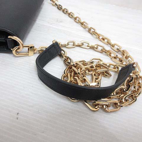 【中古】トリーバーチ TORY BURCH 美品 ロビンソン チェーン ウォレット 長財布 ショルダー バッグ レザー 黒 ☆AA★_8