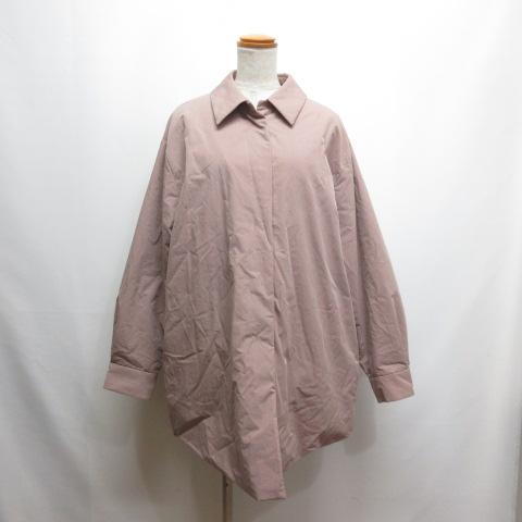 【中古】未使用品 ミズイロインド 25AW ワイド パディング シャツ ジャケット ピンク 中綿 コート タグ付 レディース