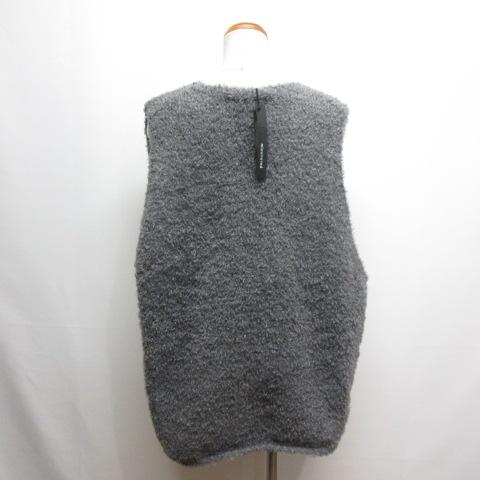 【中古】未使用品 ミズイロインド mizuiro ind 25AW ヘアリー Vネック ニット ベスト グレー タグ付き 3-220095_2