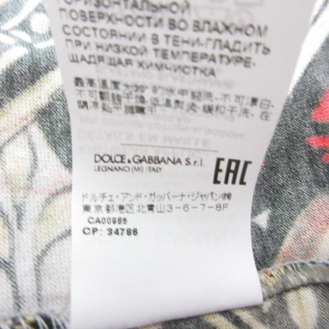 【中古】ドルチェ&ガッバーナ 美品 ステンドグラス風 プリント 半袖 Tシャツ カットソー クラウン 48 黒 ブラック_3