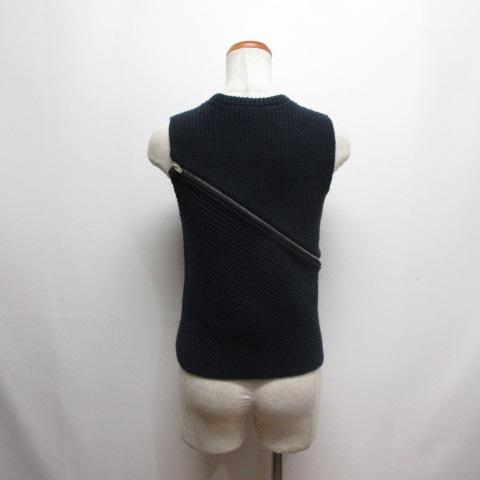 【中古】アレキサンダーワン ALEXANDER WANG ジップ ニット ベスト セーター S 濃紺 ネイビー ノースリーブ ☆AA★_2
