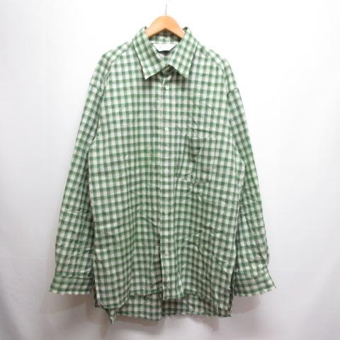 【中古】アンセルム ANCELLM 2025SS C/R CHECK OVER SHIRT チェック柄 オーバー シャツ 2 グリーン 緑 ANC-SH55 長袖