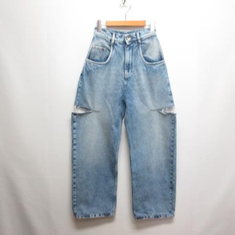 【中古】未使用品 メゾンマルジェラ 1 スラッシュ ディティール デニム パンツ ジーンズ 36 ブルー S51LA0051