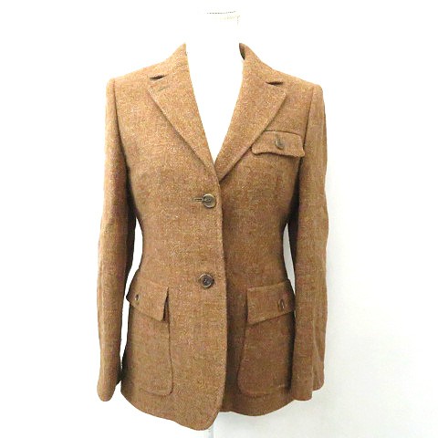 中古 アクアスキュータム Aquascutum Harris Tweed ハリスツイード 2b テーラードジャケット ブラウン レディースの通販はau Pay マーケット ブランド古着のベクトル