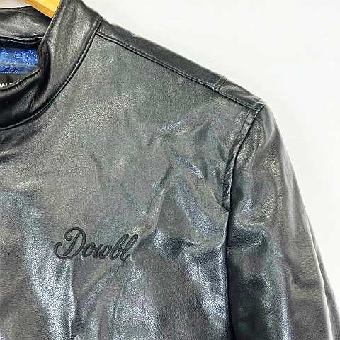 中古】ダブル DOWBL フェイクレザー シングル ライダースジャケット