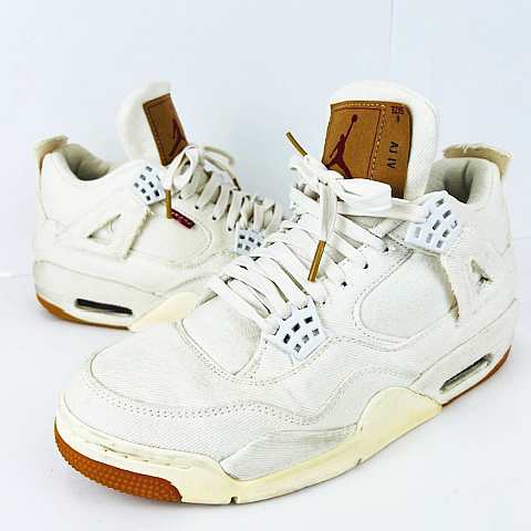 中古】NIKE LEVI'S AIR JORDAN 4 WHITE DENIM NRG AO2571-100 US8 26cm