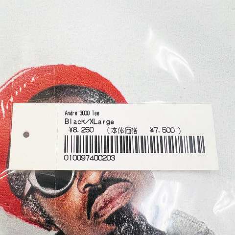 中古】未使用品 シュプリーム SUPREME 22AW Andre 3000 Tee Black 【日本限定モデル】 Supreme シュプリーム Andre 3000 Tee XL Tシャツ/カットソー(半袖/袖なし)