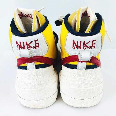 【中古】ナイキ NIKE Sacai Blazer Mid Yellow Navy BV0072-700 US8 26cm サカイ ブレーザー ミッド  スニーカー ｜au PAY マーケット