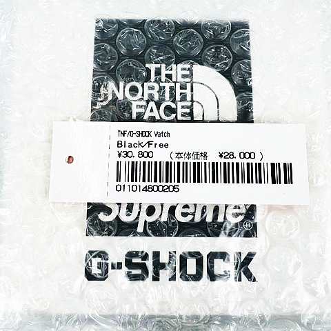 中古】未使用品 SUPREME The North Face G-SHOCK Watch Black ノース