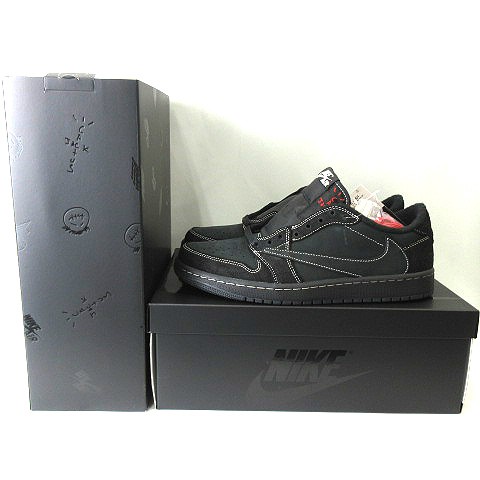 中古】未使用品 NIKE Travis Scott Air Jordan 1 Low OG Black Phantom