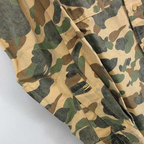 【中古】アベイシングエイプ A BATHING APE カモフラ 迷彩柄 長袖 シャツ イエローカモ S メンズ｜au PAY マーケット