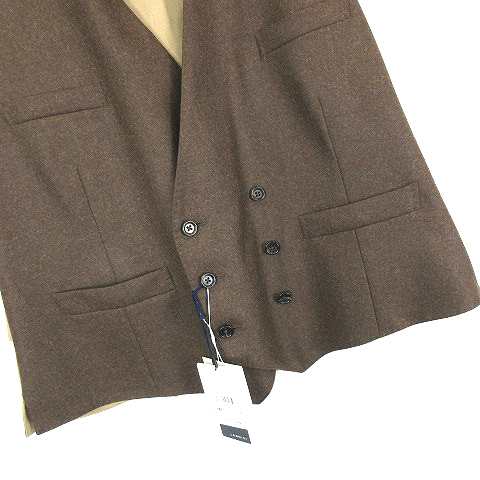 【中古】未使用品 ラルディーニ LARDINI Loro Piana ロロピアーナ ウール 切替 ベスト ジレ 茶 ブラウン系 52 メンズ｜au  PAY マーケット