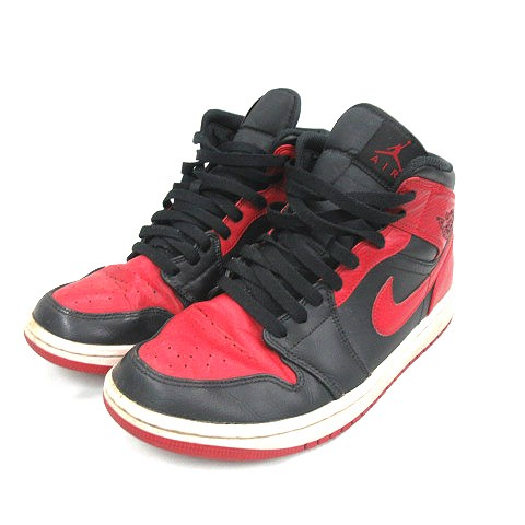 中古】 NIKE Air Jordan 1 Mid Bred 554724-074 US8.5 26.5cm エア