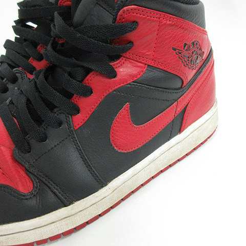 中古】 NIKE Air Jordan 1 Mid Bred 554724-074 US8.5 26.5cm エア