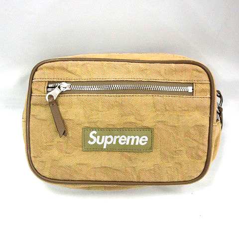 中古】SUPREME Fat Tip Jacquard Denim Waist Bag Olive ファット