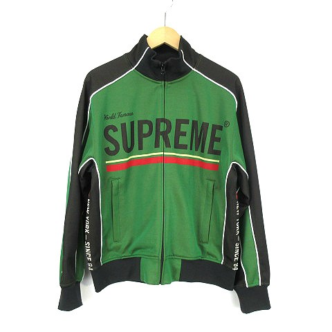 【中古】SUPREME 22AW World Famous Jacquard Track Jacket ワールド フェイマス ジャカード トラックジャケット 緑 S