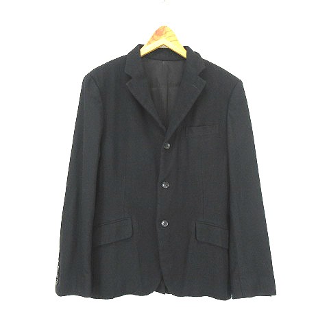 【中古】ジュンヤワタナベ JUNYA WATANABE レーヨン切替リバーシブル ジャケット 黒 ブラック S レディース