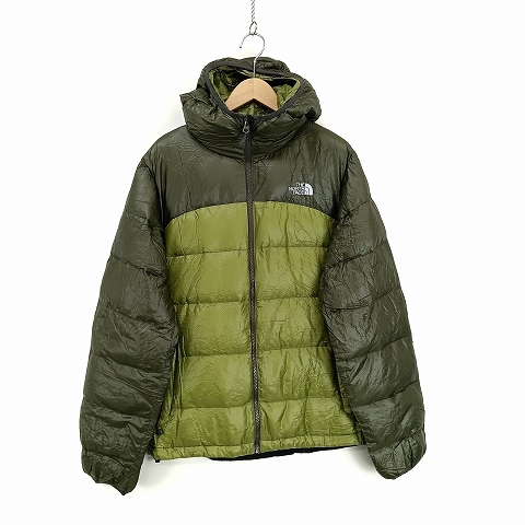 【中古】ザノースフェイス THE NORTH FACE ACONCAGUA HOODIE ダウンジャケット フーディ ND18805 L 緑系 メンズの通販は
