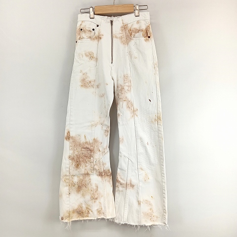 【中古】マリオンヴィンテージ MALION vintage デニム パンツ 25 白 レディース