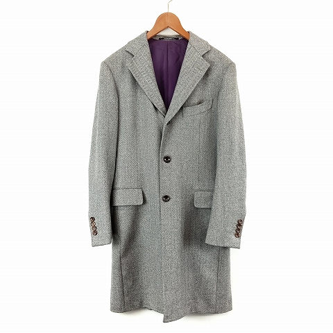 【中古】タキザワ シゲル Takizawa Shigeru カシミヤ混ウール チェスターコート 7-44 グレー メンズ