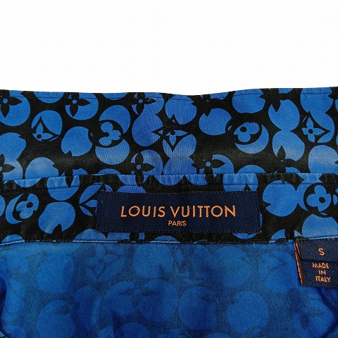 【中古】ルイヴィトン LOUIS VUITTON パーフォレーテッドモノグラム シャツ S 青 ブルー ☆AA★ メンズ 中古】ルイヴィトン LOUIS VUITTON パーフォレーテッドモノグラム