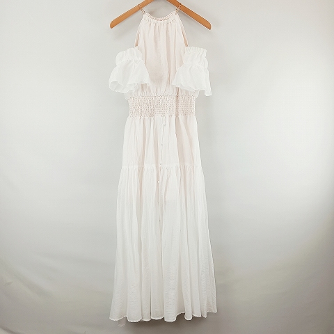 【中古】リエンダ rienda 2WAY ホルターネック ロンパース ワンピース M 白 ホワイト系 レディース