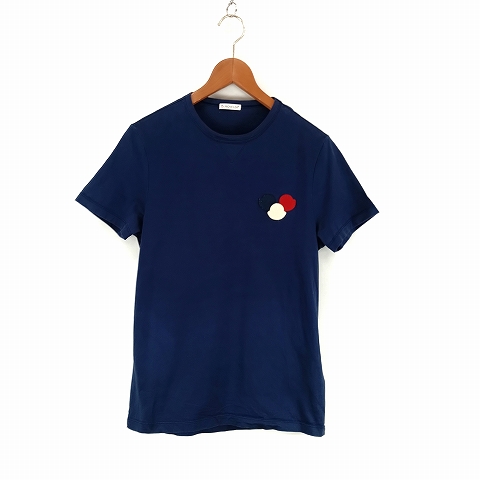 【中古】モンクレール MONCLER MAGLIA T-SHIRT マグリア Tシャツ S 紺 ネイビー ☆AA★ メンズ