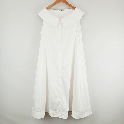 【中古】アディアム ADEAM ノースリーブ プレーリー ワンピース 2 白 ホワイト レディース 中古】アディアム ADEAM ノースリーブ プレーリー ワンピース 2 白